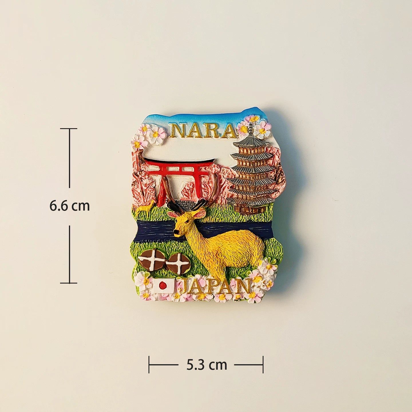 Nara Sika Deer + Pagoda Japan Fridge Magnet