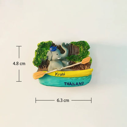 Krabi Elephant in Canoe Fridge Magnet (Thailand)
