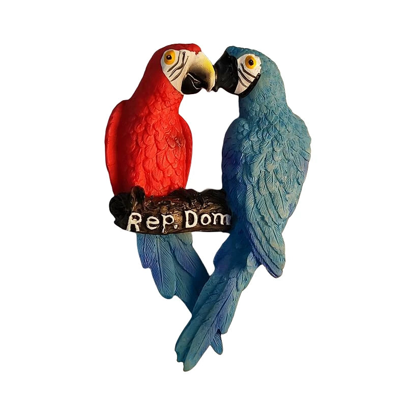Dominican Republic Macaw Pair Fridge Magnet