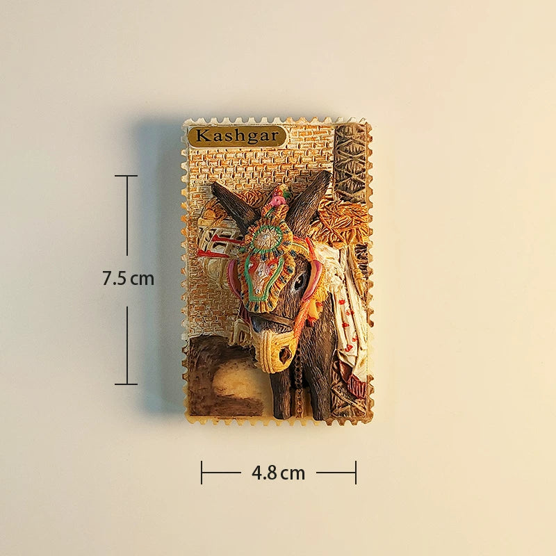 Kashgar Silk Road Donkey Fridge Magnet (Xinjiang, China)