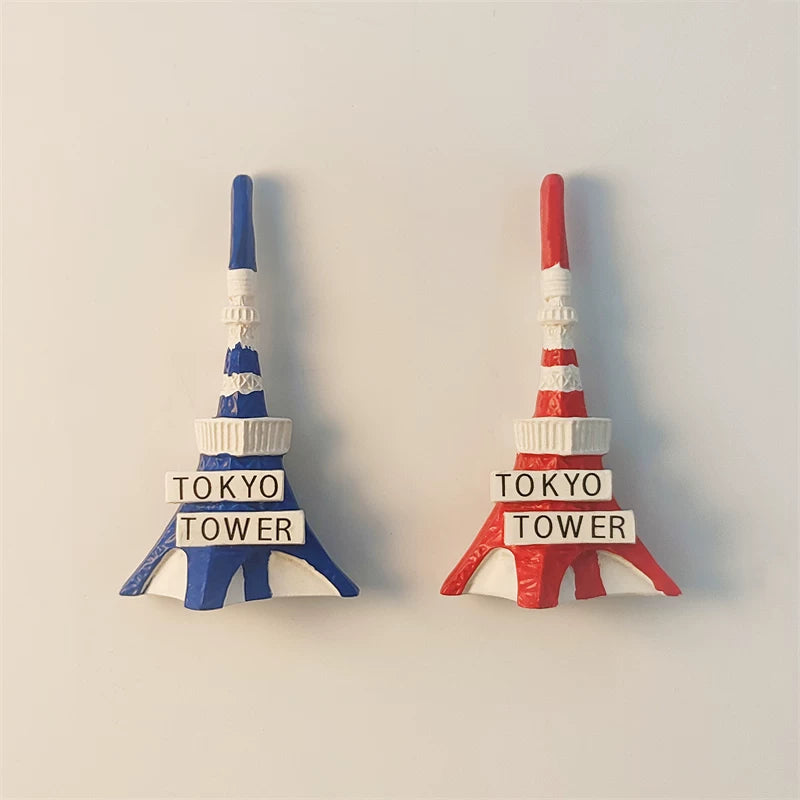 Tokyo Tower Duo - Red & Blue Set Fridge Magnet