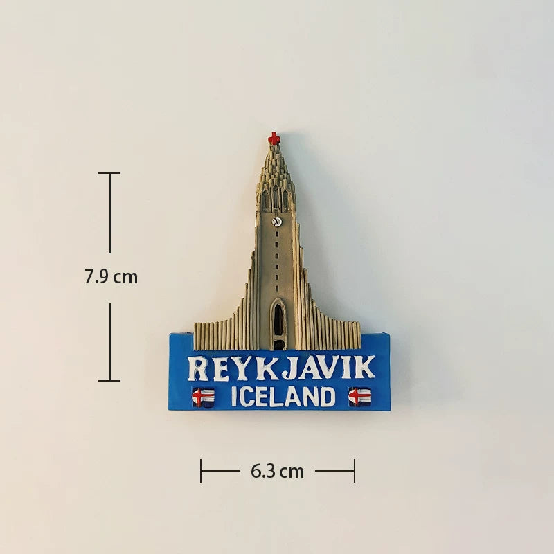 Reykjavík Hallgrímskirkja Church Fridge Magnet (Iceland)