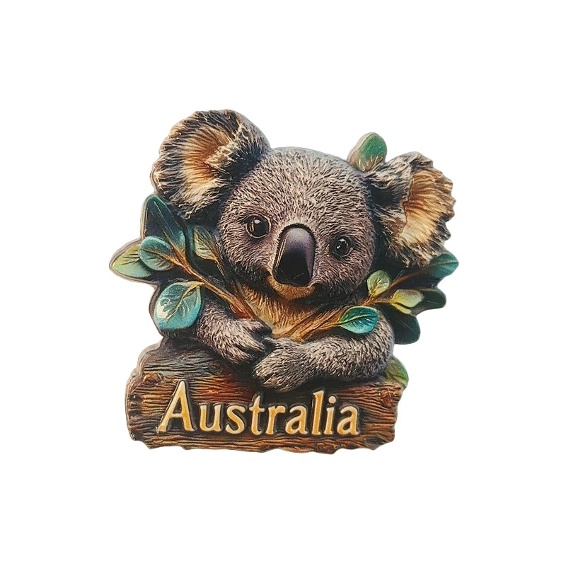 Koala on Eucalyptus Australia Fridge Magnet
