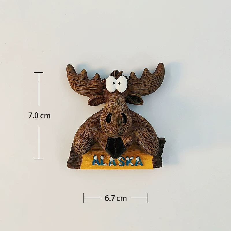 Alaska Moose Head Fridge Magnet (USA)