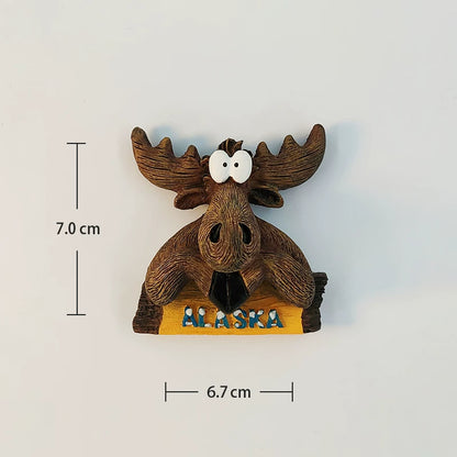 Alaska Moose Head Fridge Magnet (USA)