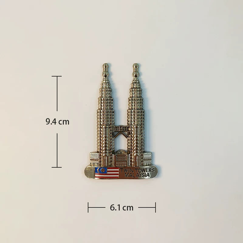 Malaysia Petronas Towers Silver Edition Fridge Magnet
