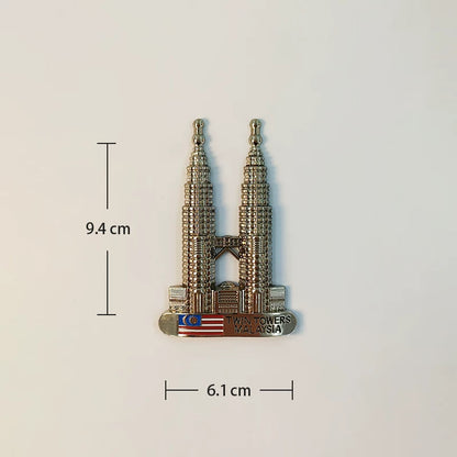 Malaysia Petronas Towers Silver Edition Fridge Magnet
