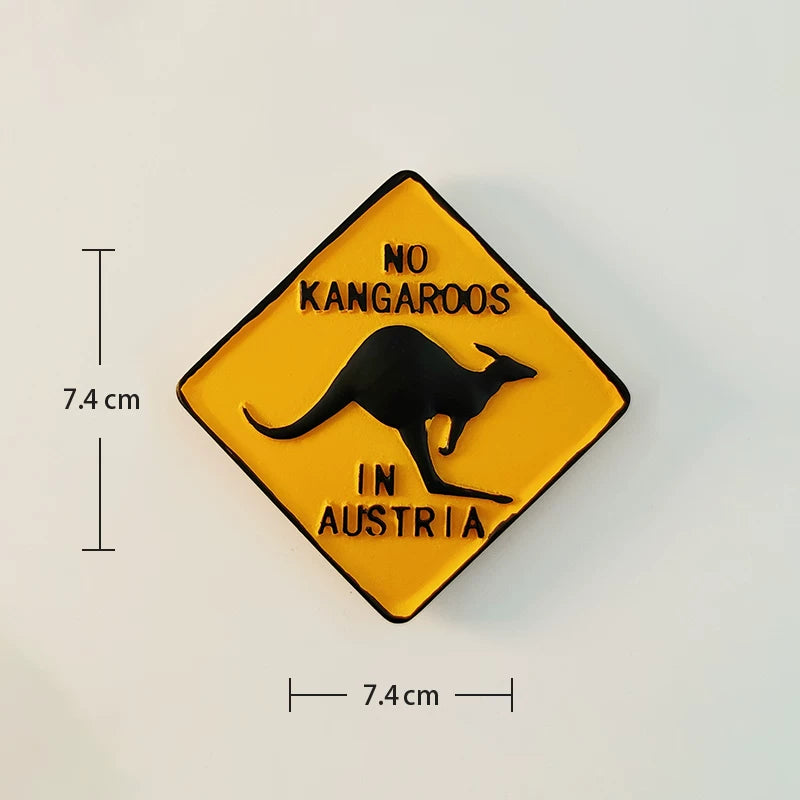 Austria No Kangaroos Sign Fridge Magnet
