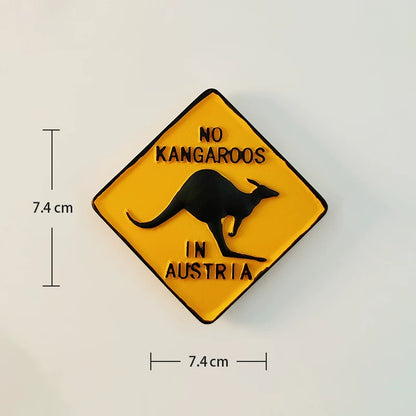 Austria No Kangaroos Sign Fridge Magnet