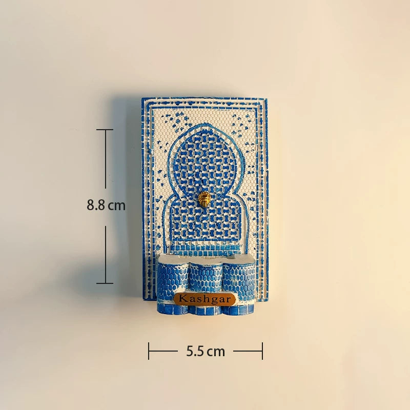Kashgar Blue Mosaic Mihrab Fridge Magnet