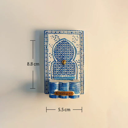 Kashgar Blue Mosaic Mihrab Fridge Magnet