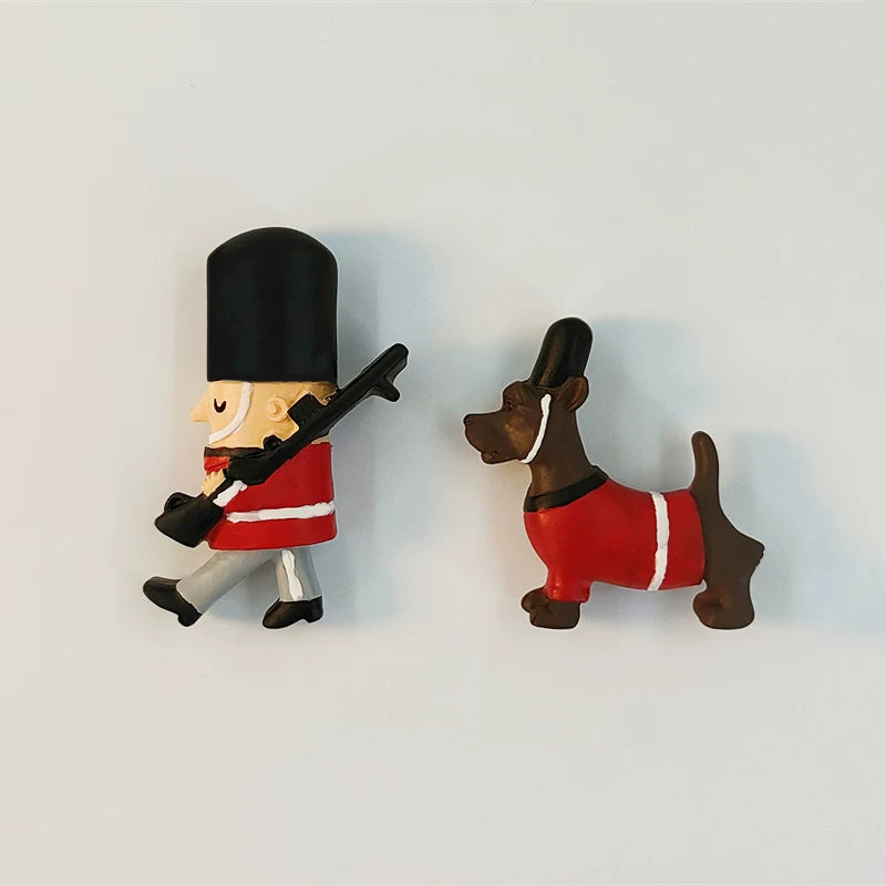 London Royal Guard and Dog Fridge Magnet (UK)