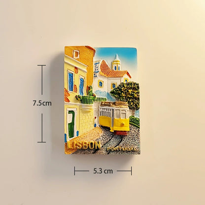 Lisbon Yellow Tram Fridge Magnet (Portugal)