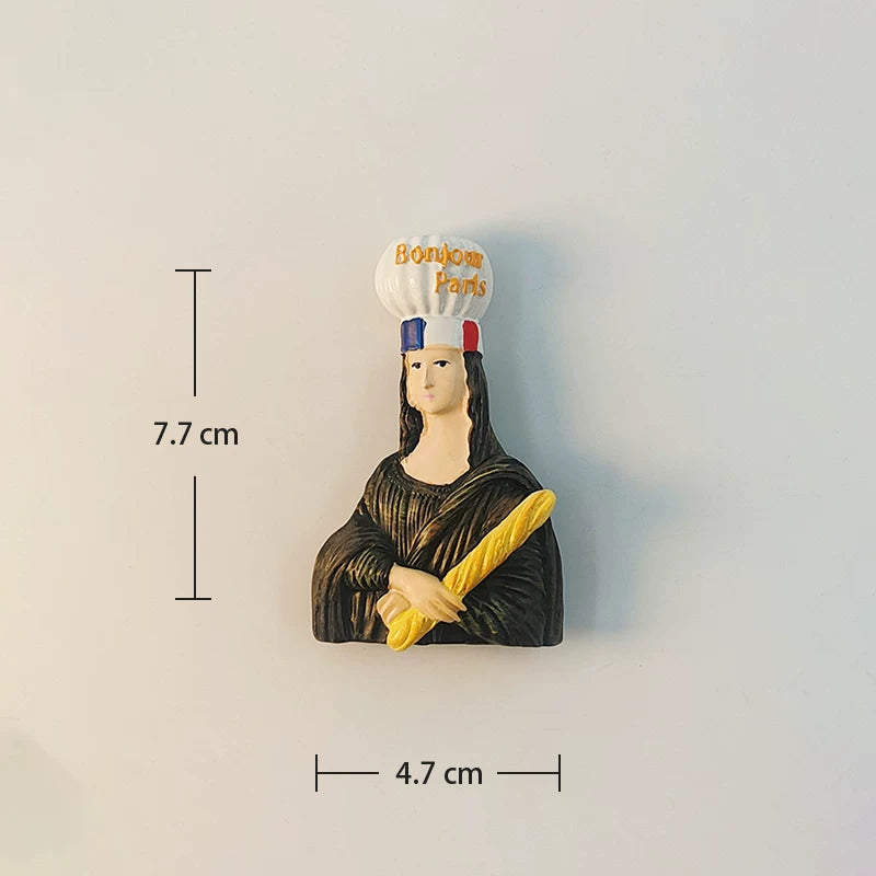 Paris Mona Lisa Bonjour Fridge Magnet (France)