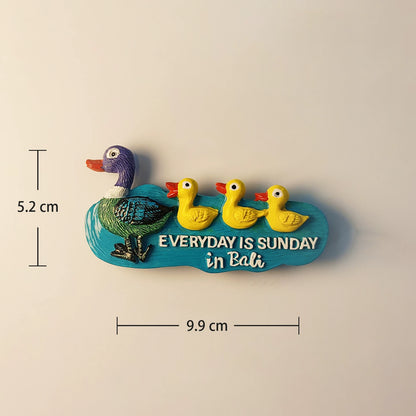 Bali Ducks Everyday is Sunday Fridge Magnet (Indonesia)