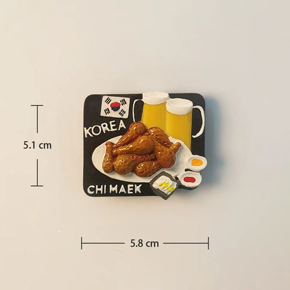 Korea Chimaek Fried Chicken and Beer Fridge Magnet
