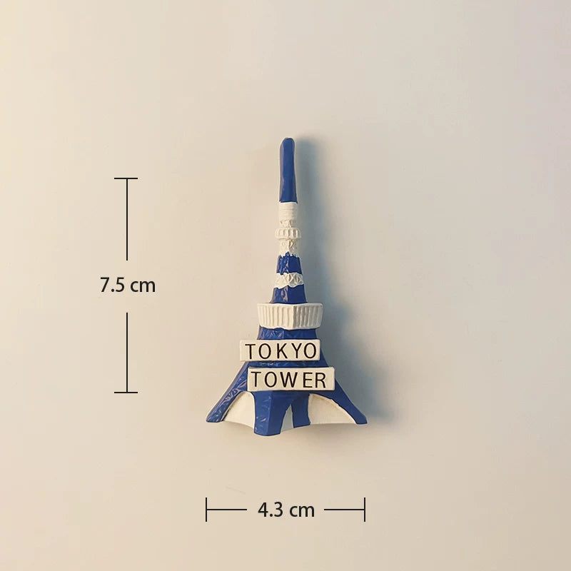 Tokyo Tower Duo - Red & Blue Set Fridge Magnet