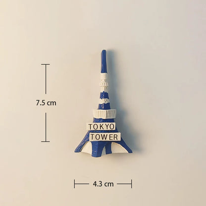 Tokyo Tower Duo - Red & Blue Set Fridge Magnet