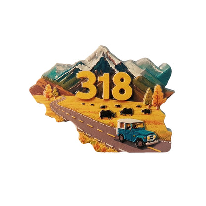 China G318 Highway Tibet Road Trip Fridge Magnet