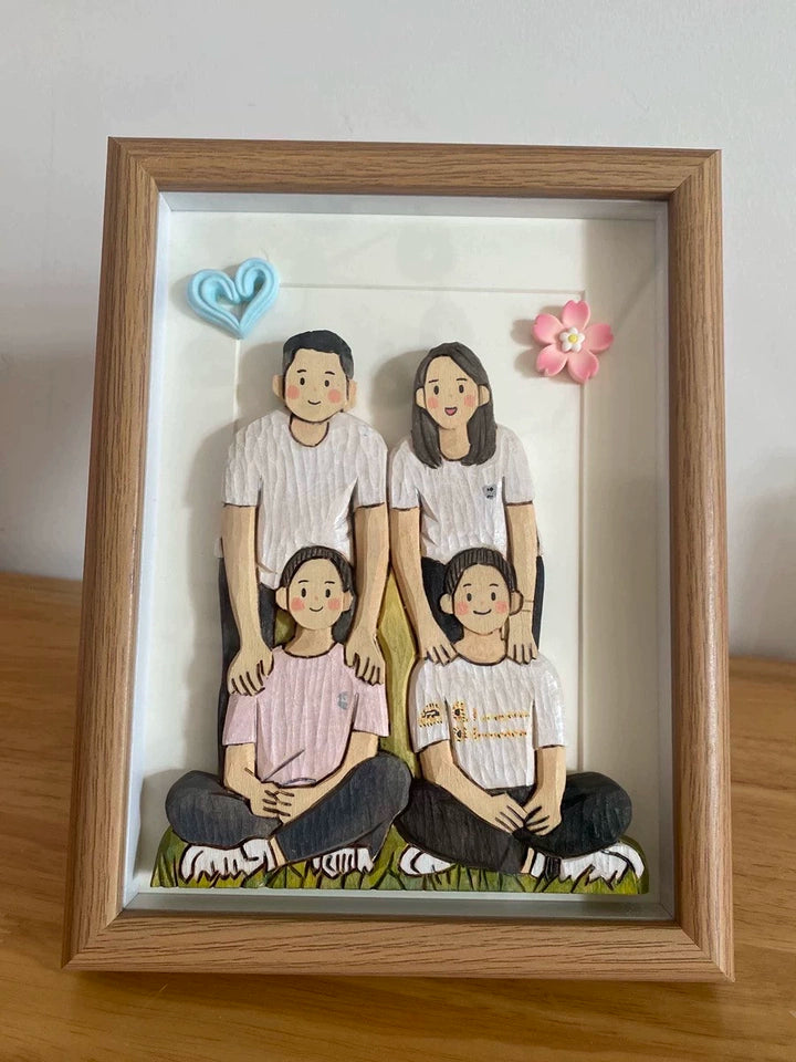Custom single person portrait shadow box of a smiling woman